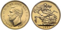 World Coins - George VI 1937 proof Two-Pounds PF64, Coronation issue
