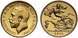 World Coins - George V 1911 proof Half-Sovereign, Coronation issue