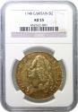 World Coins - George II 1748 Five-Guineas, older head, NGC AU55