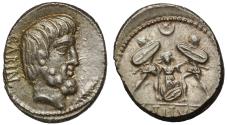 Ancient Coins - L TITVRI L F SABINVS, Silver Denarius, the Killing of Tarpeia.