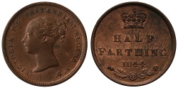 World Coins - Victoria 1844 Half-Farthing