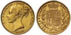 World Coins - Victoria 1861 Sovereign, T of GRATIA over a T off-set to left, unusual sub-variety