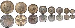 World Coins - George V 1911 8-coin silver proof Set, NGC graded PF64-PF65