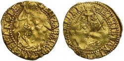 World Coins - Elizabeth I gold Quarter-Angel, fifth issue, initial mark Greek cross