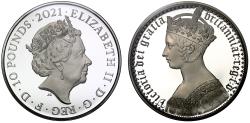 World Coins - QEII 2021 silver proof 10oz Gothic Crown Portrait