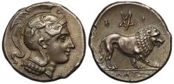 Ancient Coins - Lucania, Velia, Silver Didrachm, 300-280 BC.
