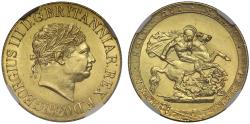 World Coins - George III 1820 Sovereign, open 2, last year for reign NGC MS60