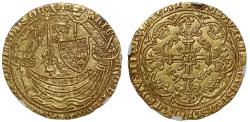 World Coins - Richard II Noble, Calais, type 3a, MS62, with French title