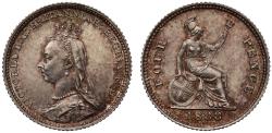 World Coins - Victoria 1888 silver Groat, Jubilee type