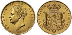 World Coins - George IV 1826 Sovereign bare head AU58