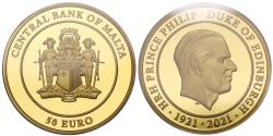 World Coins - Elizabeth II 2021 Malta PR70 gold 1oz Prince Philip