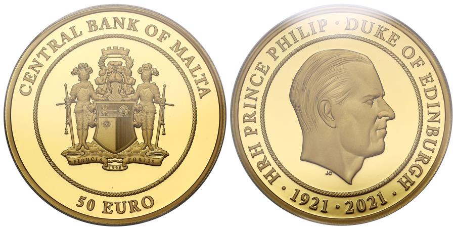 Elizabeth II 2021 Malta PR70 gold 1oz Prince Philip | European Coins