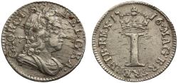 World Coins - George I 1716 silver Penny with stop after date