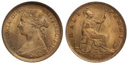 World Coins - Victoria 1887 Halfpenny