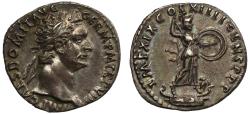 Ancient Coins - Domitian, Silver Denarius, Minerva.