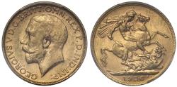 World Coins - George V 1926-P Sovereign Perth Mint MS61
