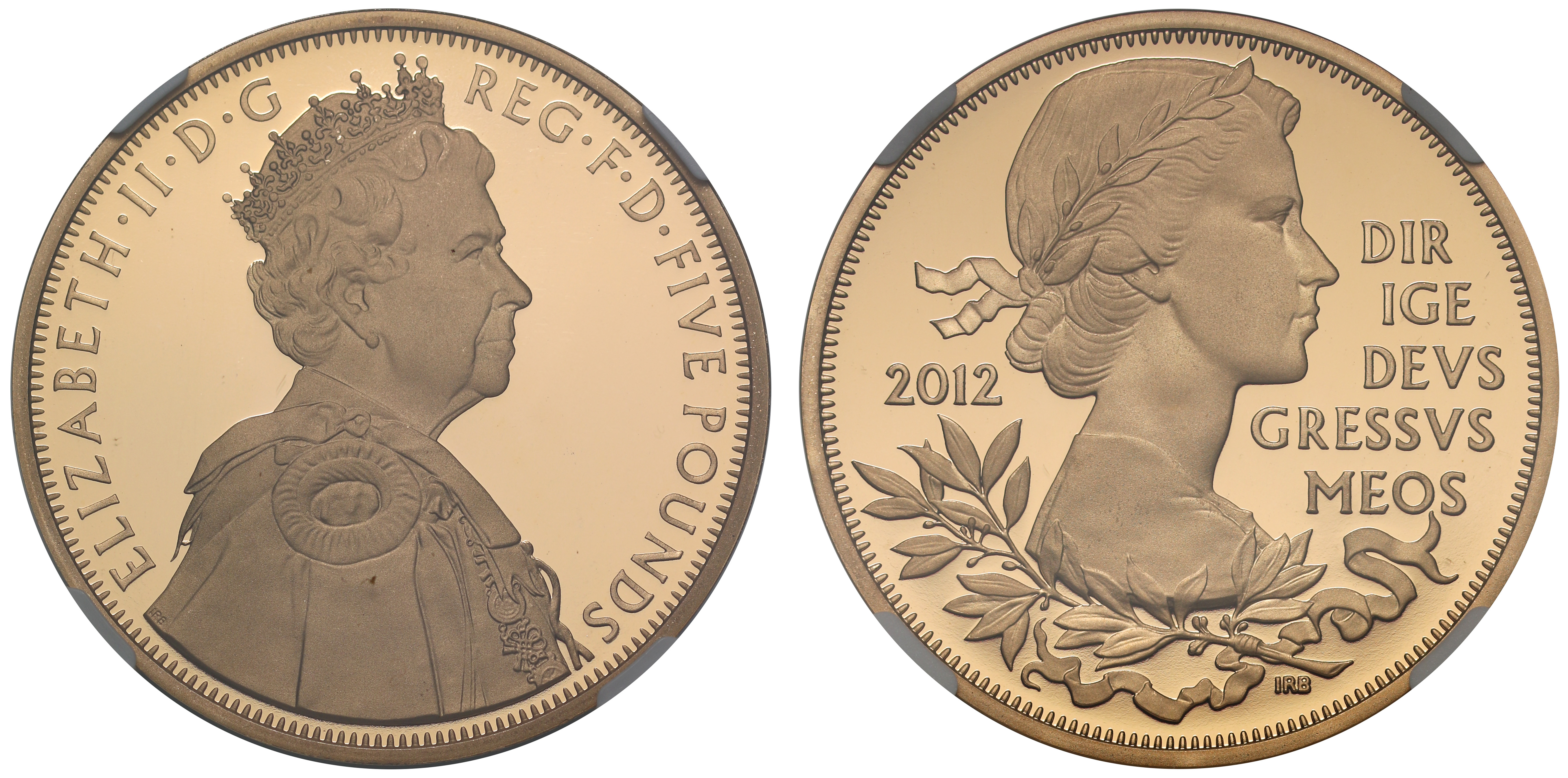Elizabeth II 2012 PF70 UC Five-Pounds Diamond Jubilee | European Coins