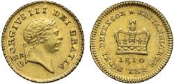 World Coins - George III 1810 Third-Guinea, third type, second head