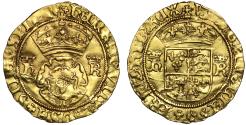 World Coins - Henry VIII gold Crown Bristol mint, WS on reverse for William Sharrington AU Details