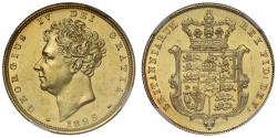 World Coins - George IV 1825 Sovereign, bare head, MS62