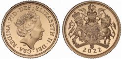 World Coins - Elizabeth II 2022 proof Piedfort Sovereigns Platinum Jubilee