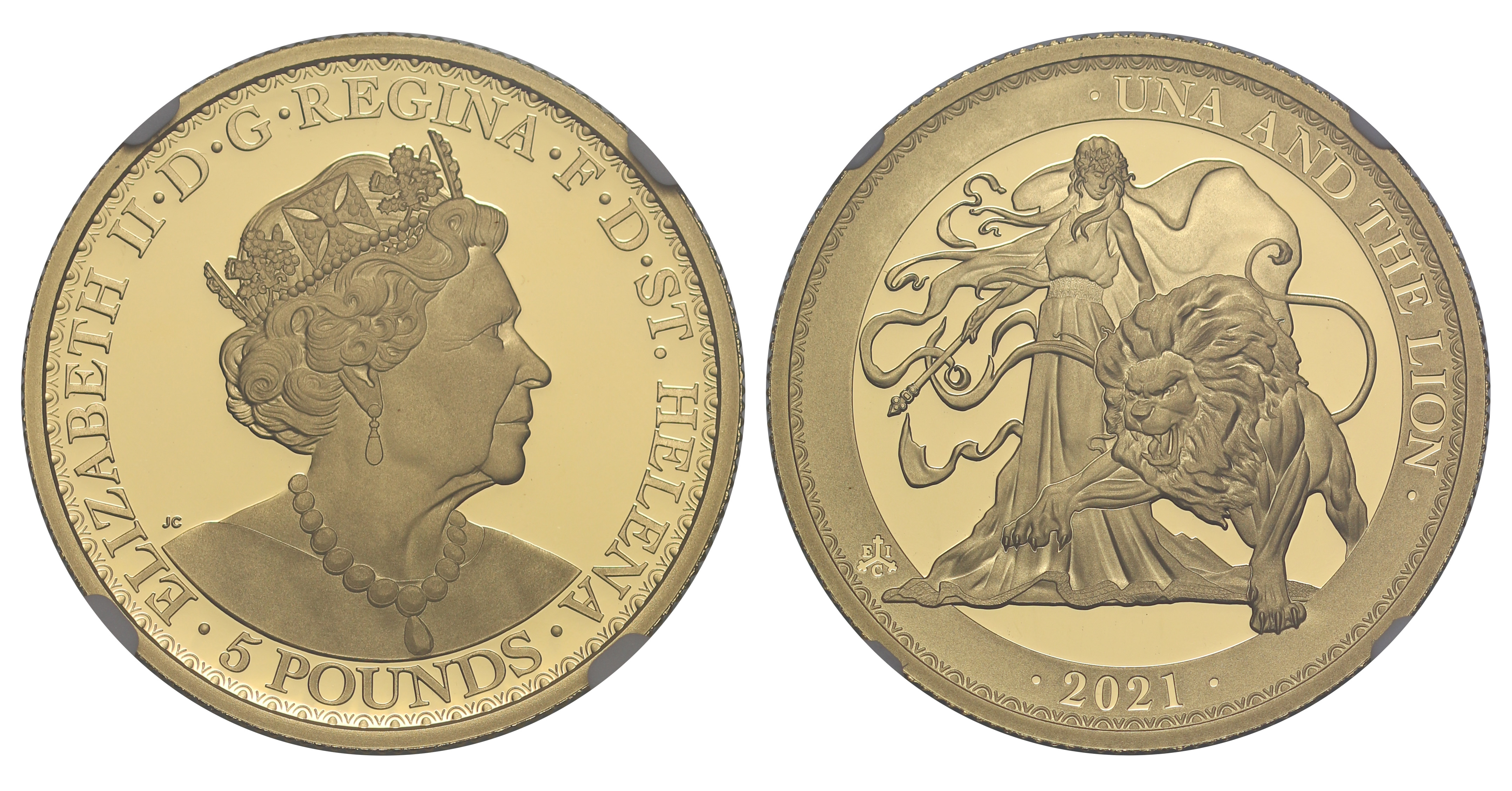 Elizabeth II Saint-Helena 2021 PF69 UCAM gold 1oz Una and the Lion