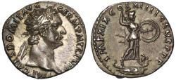 Ancient Coins - Domitian, Silver Denarius, Minerva.