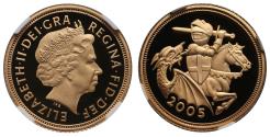 World Coins - Elizabeth II 2005 proof Half-Sovereign PF70 UCAM