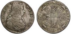 World Coins - Scotland, Charles II 1664 Four-Merks type 1, thistle by head, first year issued VF25