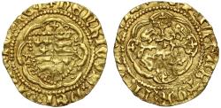 World Coins - Henry V gold Quarter-Noble, London class C/B mule, unusal legend & reverse