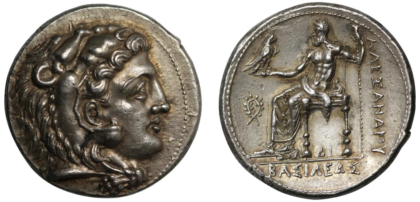 Alexander the Great, silver Tetradrachm, NGC AU 4/5 4/5. | Greek Coins