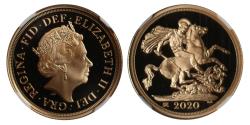 World Coins - Elizabeth II 2020 proof Sovereign PF70 UCAM