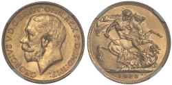 World Coins - George V 1923-M Sovereign Melbourne Mint MS63