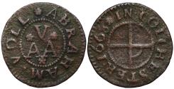 World Coins - Essex Colchester Abraham Voll Farthing 1668, merchant mark