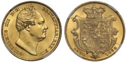World Coins - William IV 1832 Sovereign, second bust, MS63