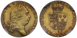 World Coins - George III 1791 Guinea, fifth head, spade shaped reverse, MS61