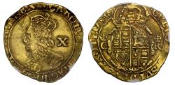 World Coins - Charles I gold Double Crown mintmark (P) Parliamentary issue AU55