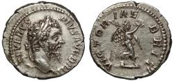Ancient Coins - Septimius Severus, Silver Denarius, Victory in Britain.