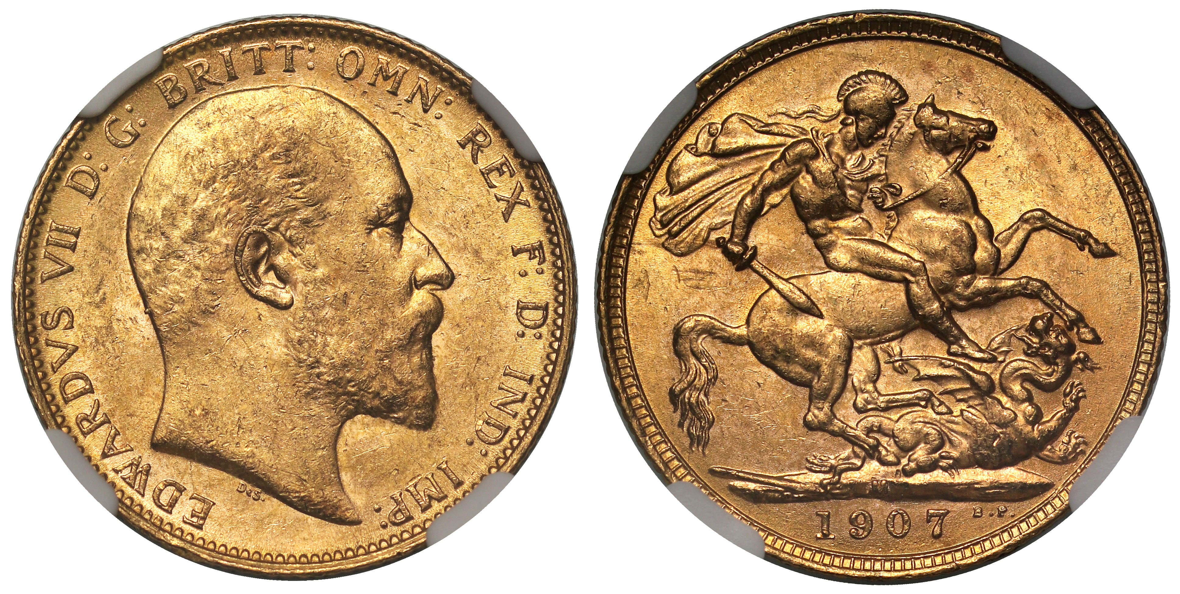 コレクション 1907 Gold Sovereign Edward VII Melbourne 1907-M Edward VII Sovereign PCGS MS62 | Melbourne