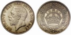 World Coins - George V 1934 'Wreath' Crown, key date only 932 struck, PCGS MS64