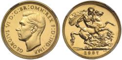 World Coins - George VI 1937 proof Sovereign, PF65 CAMEO, only 5,501 struck