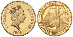 World Coins - * Elizabeth II 2003 proof Five-Pounds Concorde, Alderney