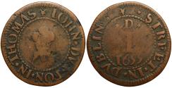World Coins - Ireland, Dublin, 17th century Token Penny, John Dutton, Thomas Street, 1655