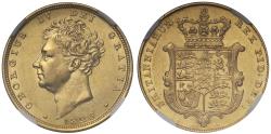 World Coins - George IV 1826 Sovereign, second bare head, NGC AU55