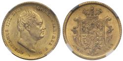 World Coins - William IV 1835 Half-Sovereign MS60, the only example graded at this level