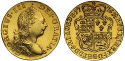 World Coins - George III 1775 pattern Half-Guinea PF62, plain edge, third bust by Richard Yeo