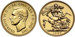 World Coins - George VI 1937 proof Two-Pounds, Coronation issue, 5,501 struck PF65