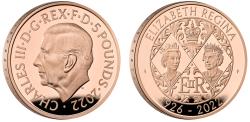 World Coins - * Charles III 2022 gold proof £5 Memorial Queen Elizabeth II