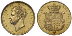 World Coins - George IV 1826 Sovereign bare head issue MS60