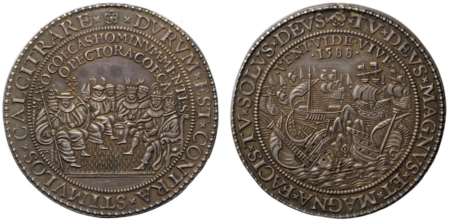 Defeat of the Spanish Armada 1588. Tokens Medals